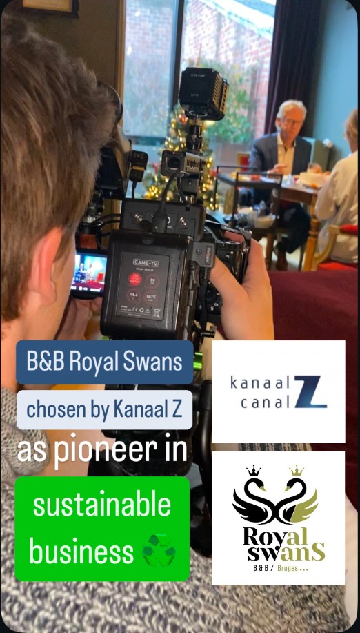 B&B Royal Swans kanaal Z TV duurzaam ondernemen sustainable ecology hotel Brugge bruges