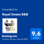 Royal Swans Bed and breakfast heeft een uitmuntende review score van 9,6 op 10 op Booking